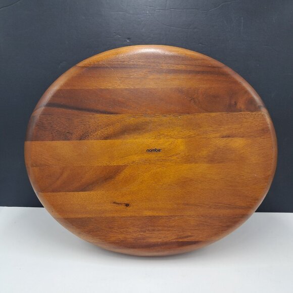 Nambe Neil Cohen Anvil 16" Wood & Metal Salad Bowl Set w/ Servers Model MT0350 - Picture 4 of 6